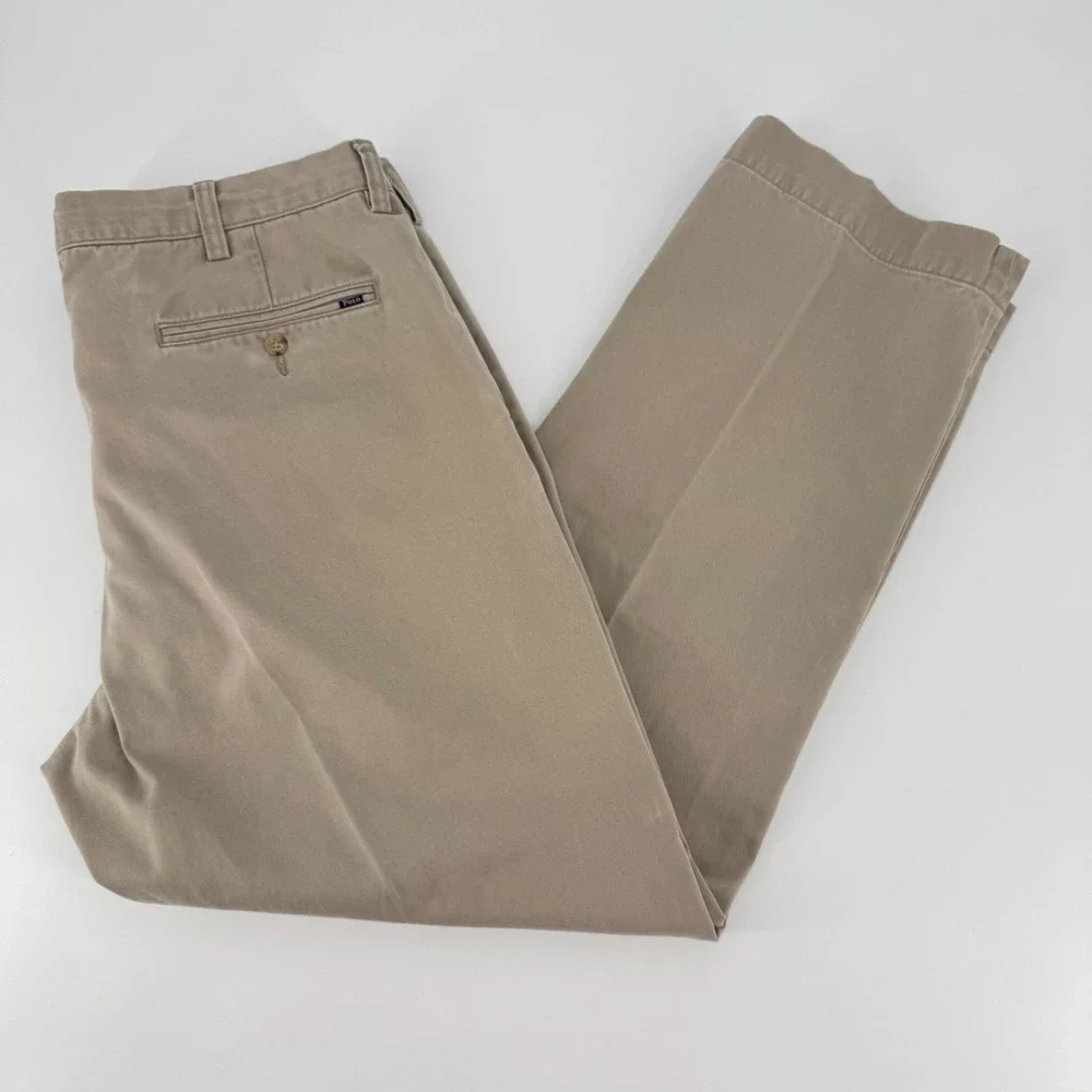 Polo Ralph Lauren Classic Fit Tan Khaki Chino Pants Mens 36x30 Cotton Straight